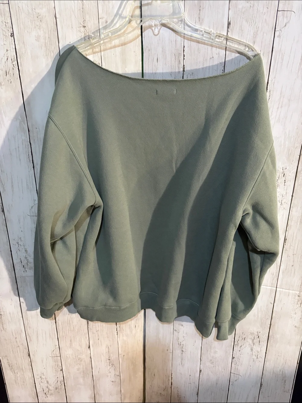 wild fable 87 Sage Green Off the Shoulder Sweatshirt - Picture 3 of 3